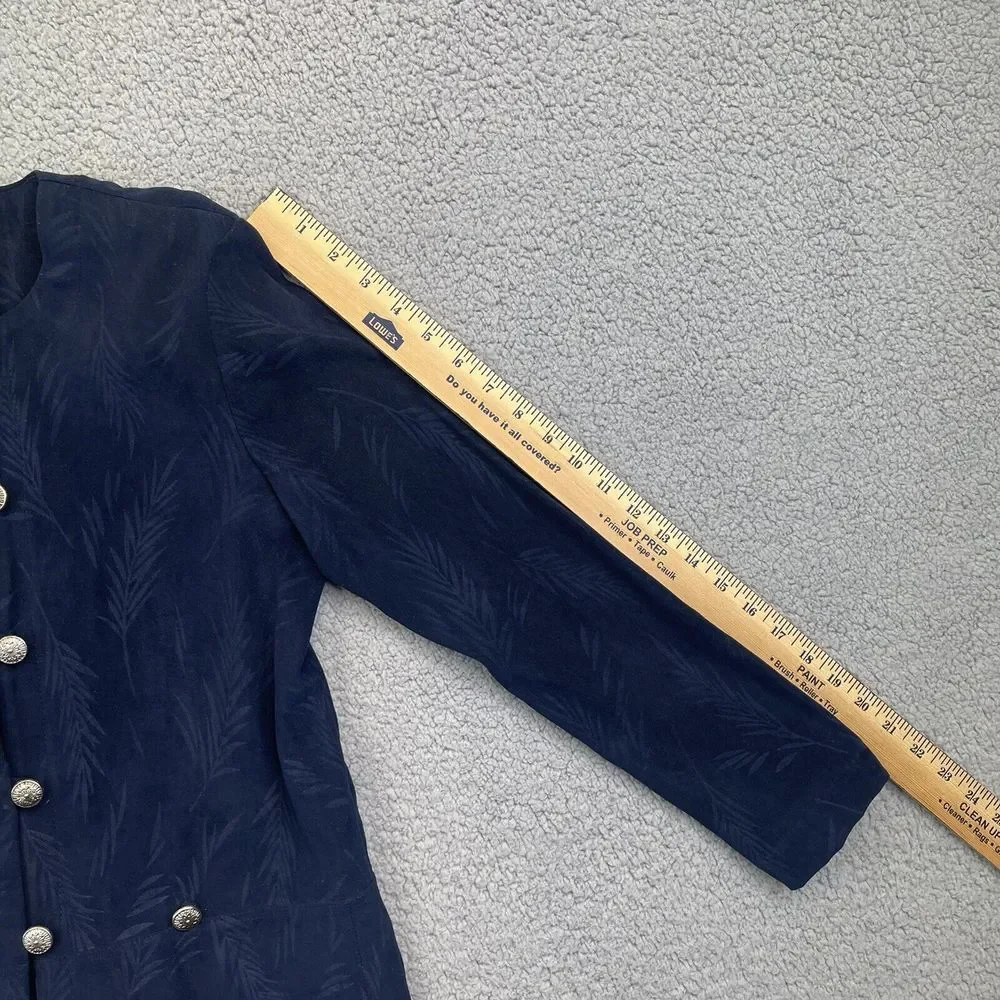R & K Originals 2 PC Suit Sz‎ 4P Womens Blazer Elastic Waist Pants Dark Blue